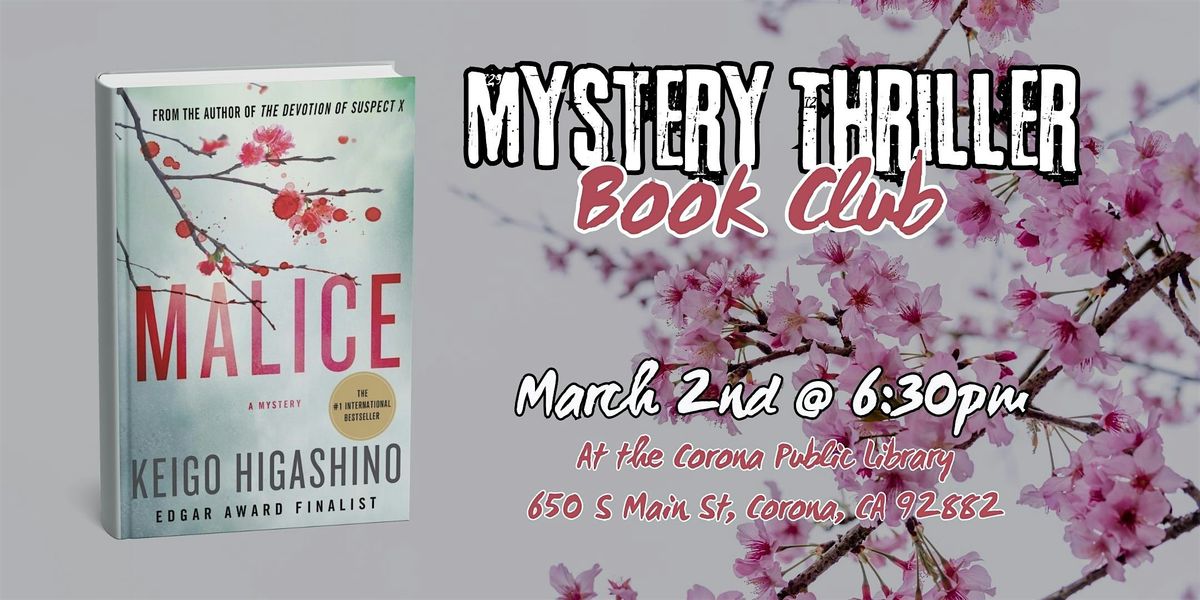 Book Club Discussion: Malice  by Keigo Higashino