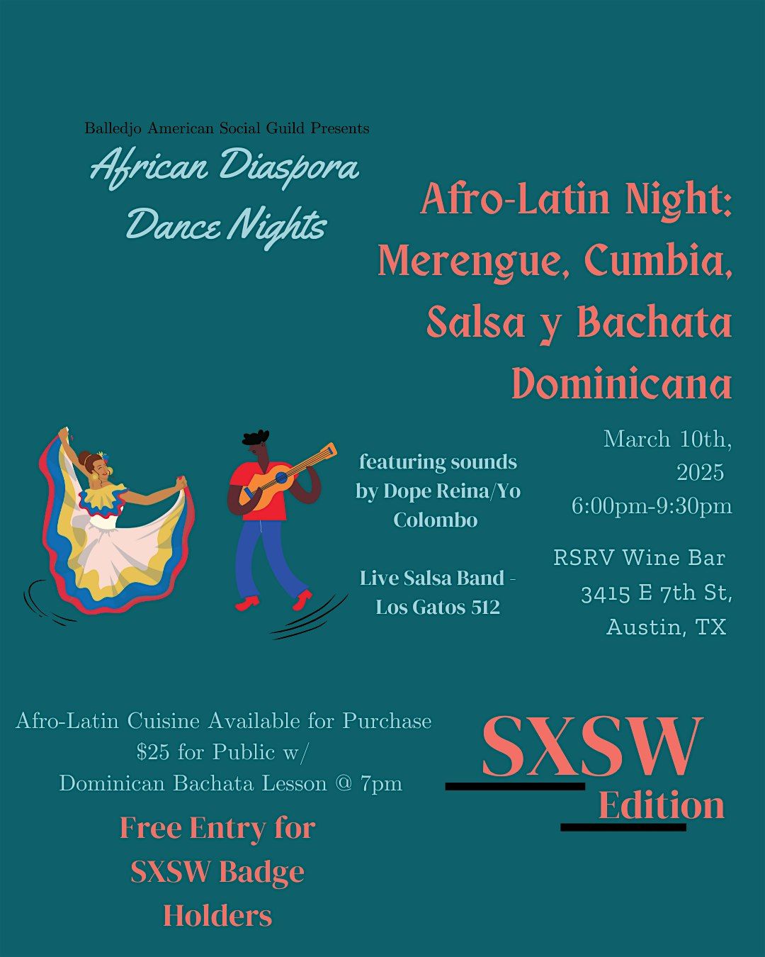 Afro-Latin Night :Salsa,Merengue, Cumbia & Dominican Bachata: SXSW Edition