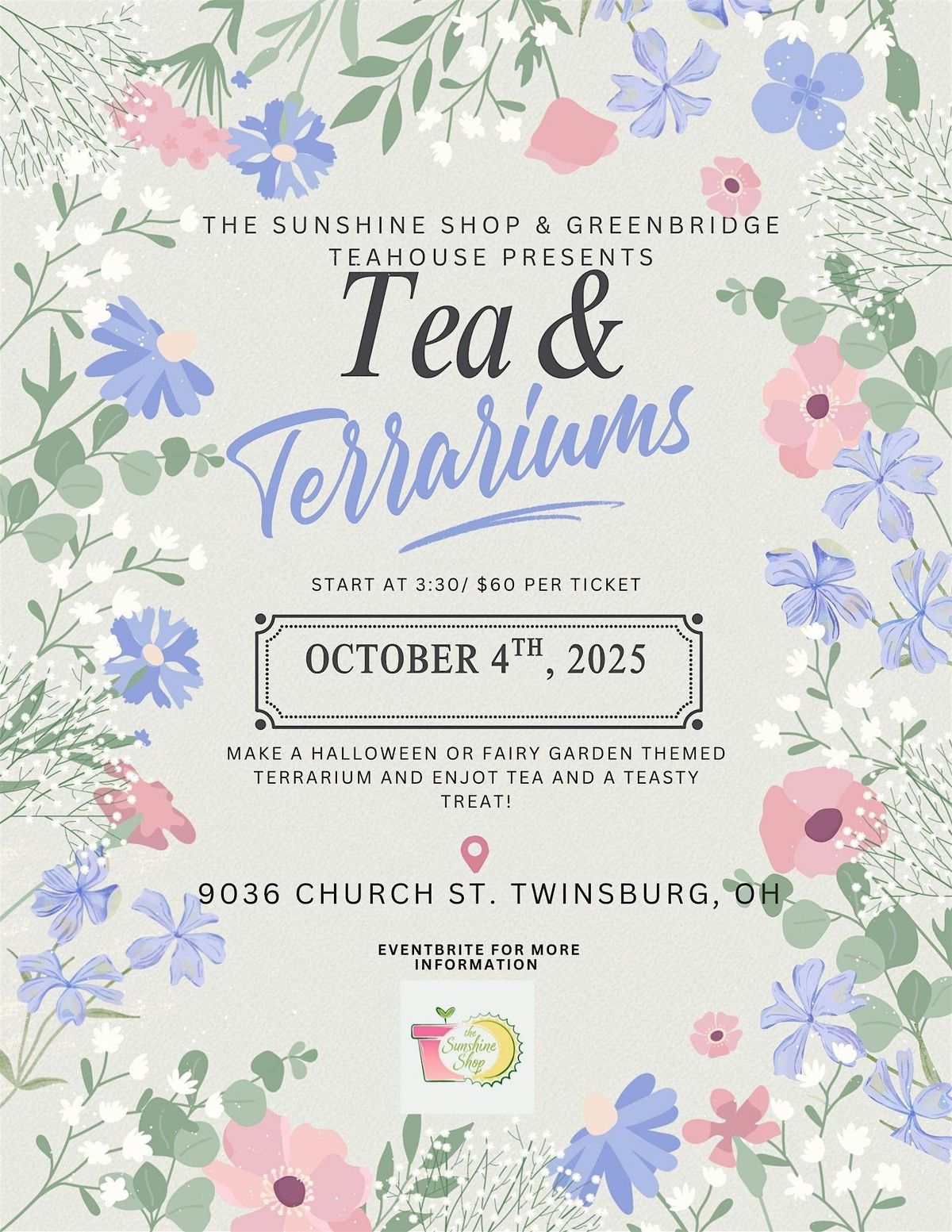 Tea & Terrariums with The Sunshine Shop & Greenbridge Teahouse