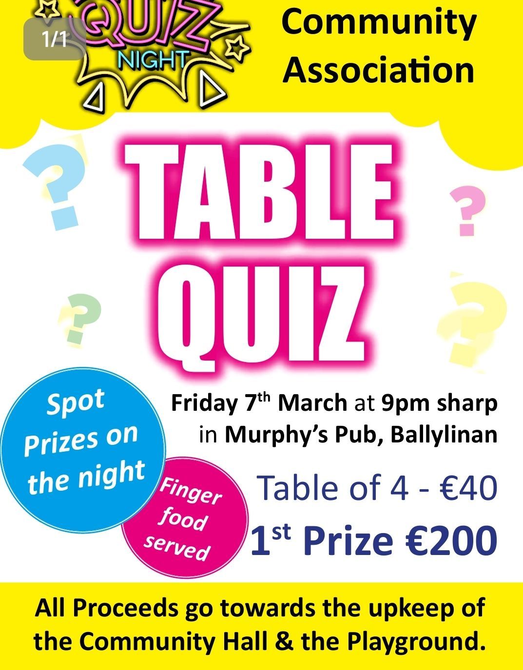 Barrowhouse Community Table Quiz