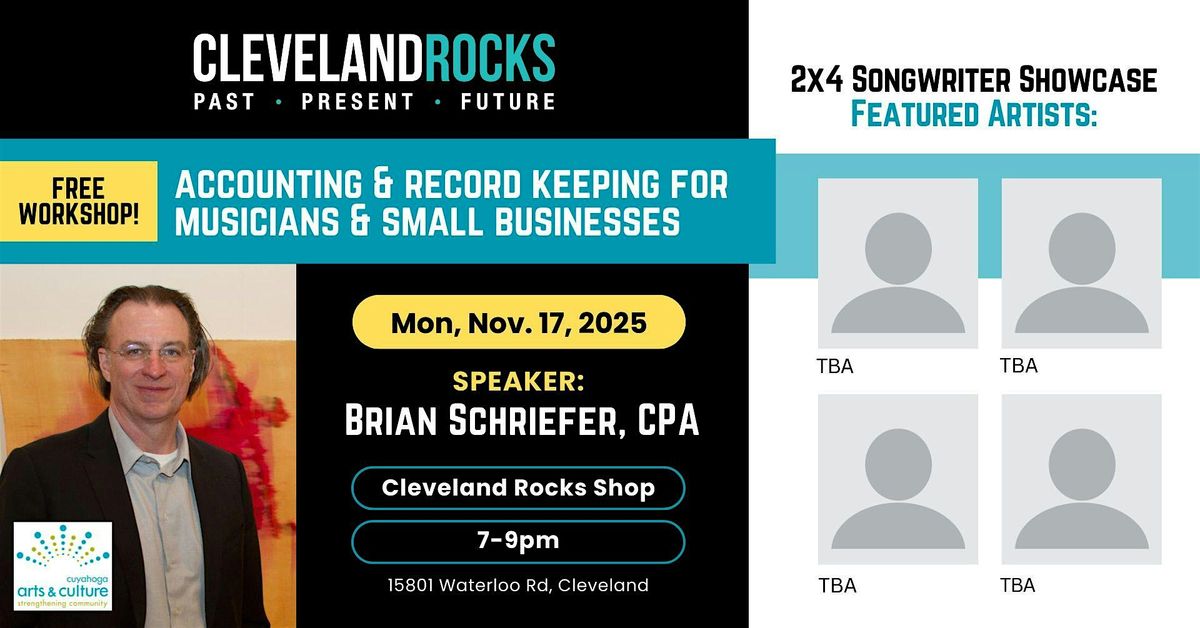 Workshop: Accounting and Record Keeping for Musicians and Small Businesses