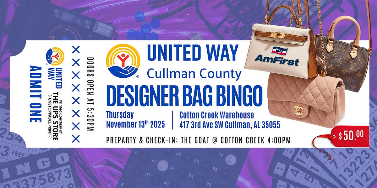 Designer Bag Bingo 2025 \u2013 United Way of Cullman County