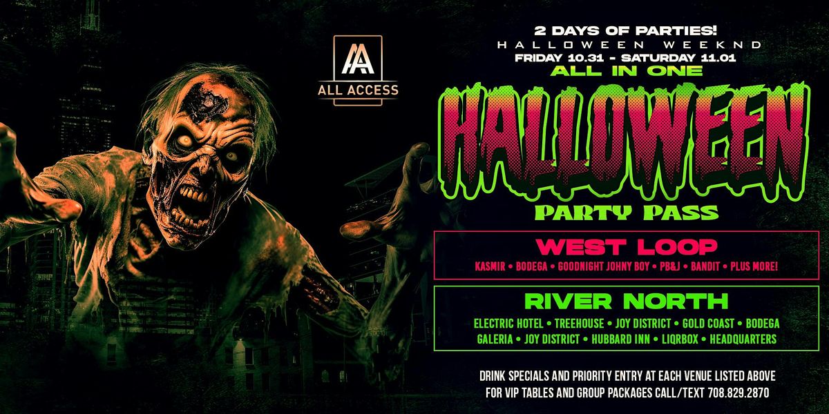 2 DAYS OF ALL IN ONE HALLOWEEN PARTY PASS 10\/31 & 11\/1 (12 VENUES INCLUDED)