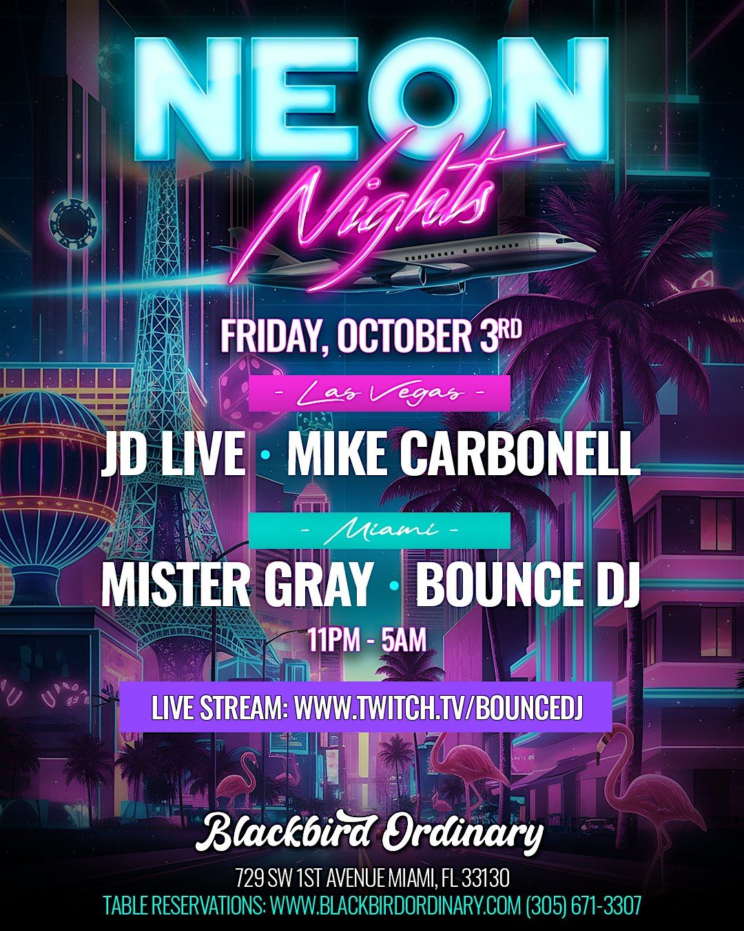 NEON NIGHTS - Las Vegas x Miami - 10\/3