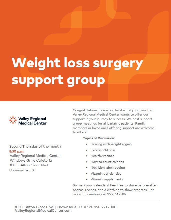 Weight loss surgery support group