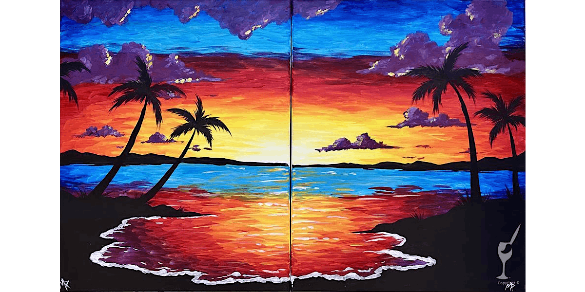 Beach Walk at Sunset - Paint and Sip in Houston | Classpop!\u2122