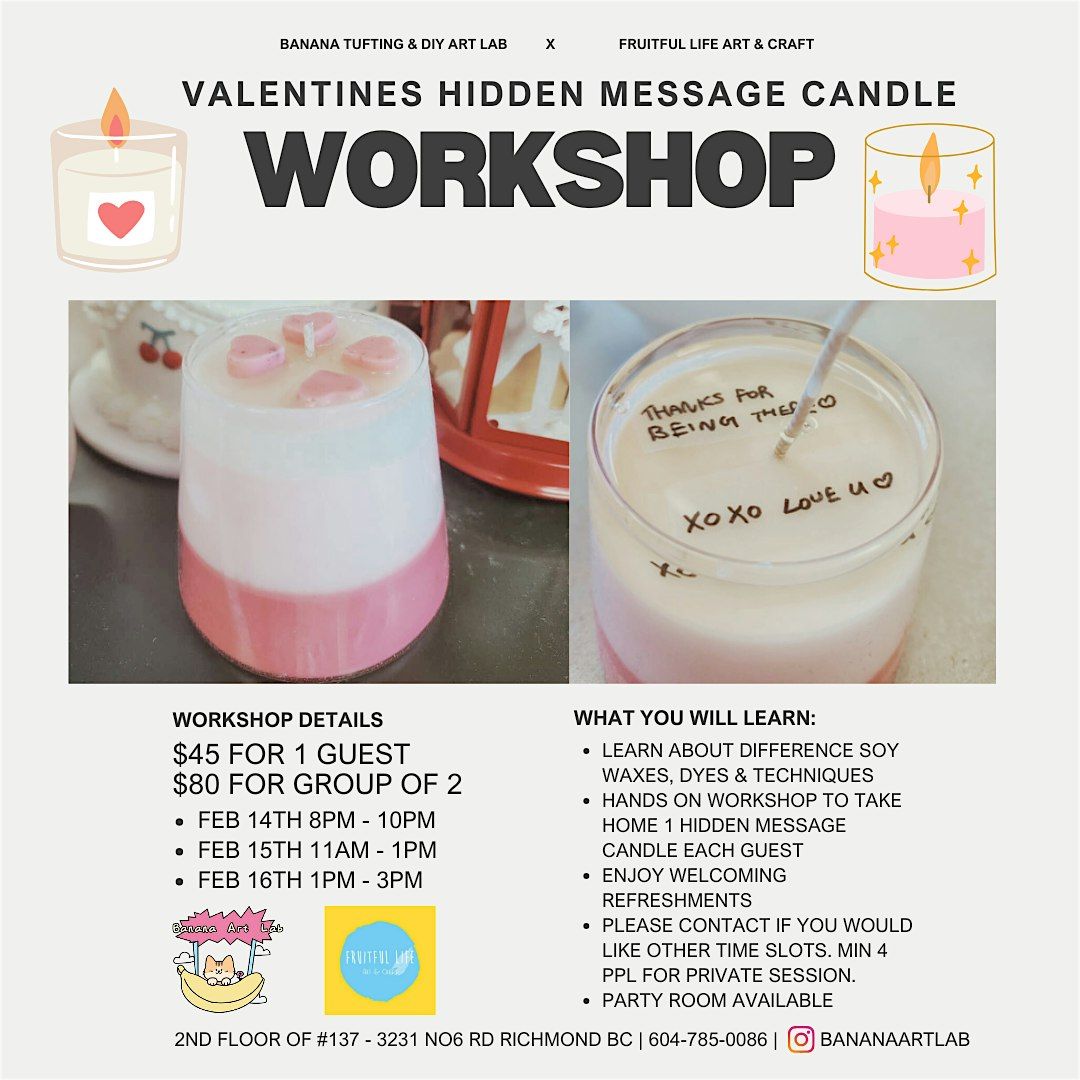 Valentines Hidden Message Candle Workshop