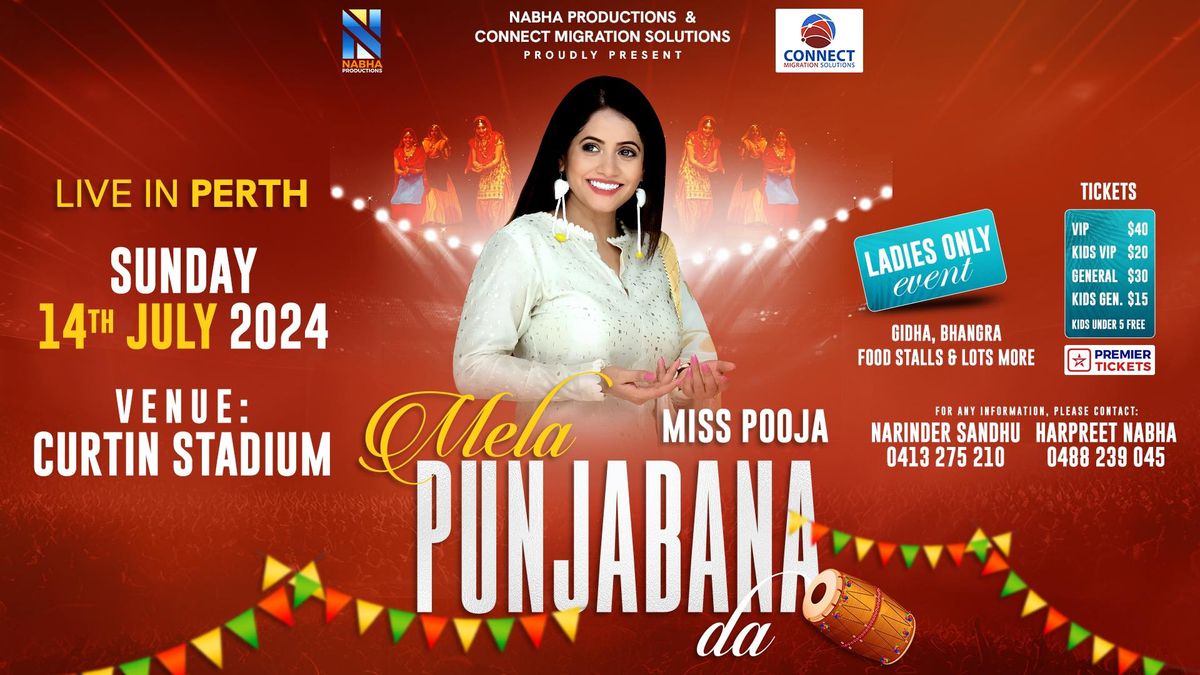 Teeyan Perth 2024 - Mela Punjabana Da - Miss Pooja Live