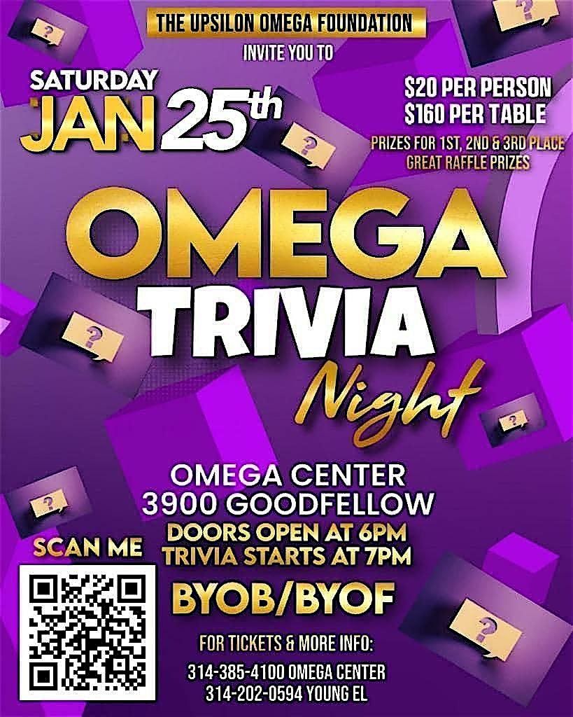 12th ANNUAL OMEGA TRIVIA NIGHT - NOVEMBER 15, 2025