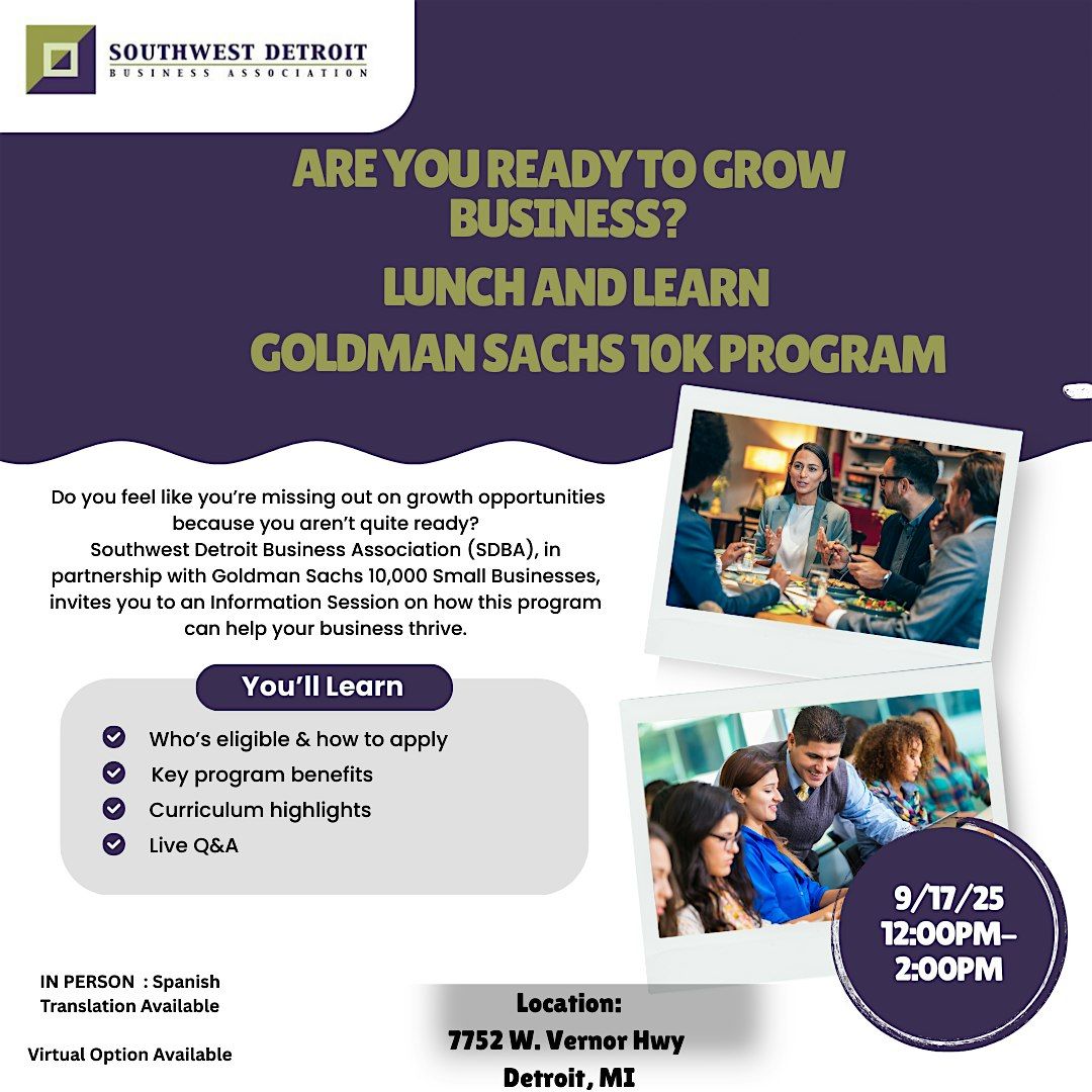 Lunch and Learn Goldman Sachs 10K Small Business Program