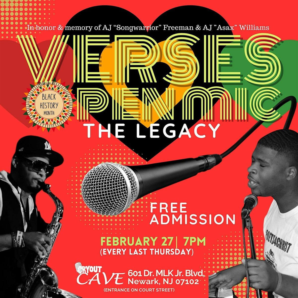 VERSES Open Mic: THE LEGACY  - Free Admission