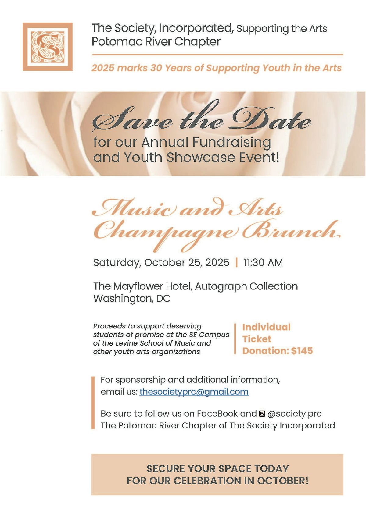 2025 Potomac River Chapter Music and Arts Champagne Brunch
