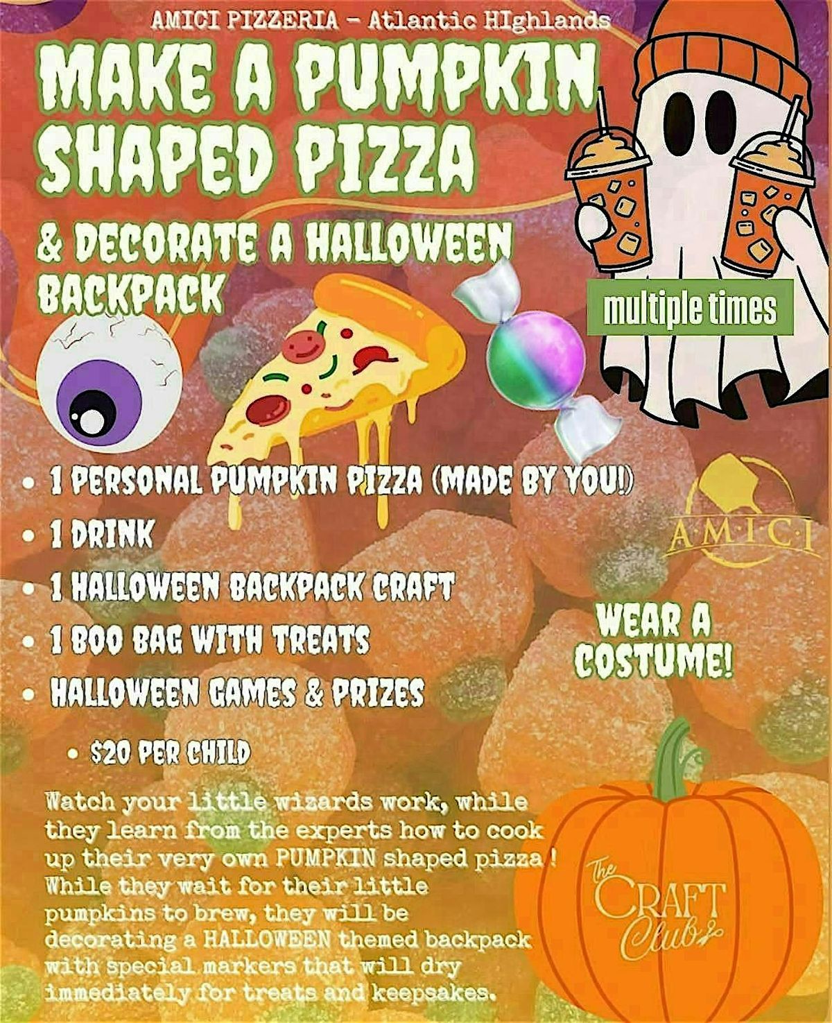 Pizza Pumpkin Party!! MULTIPLE TIME SLOTS