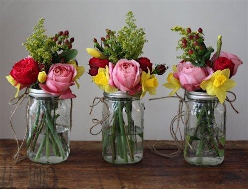 Mason jar flower arrangement class at The Vineyard at Hershey!