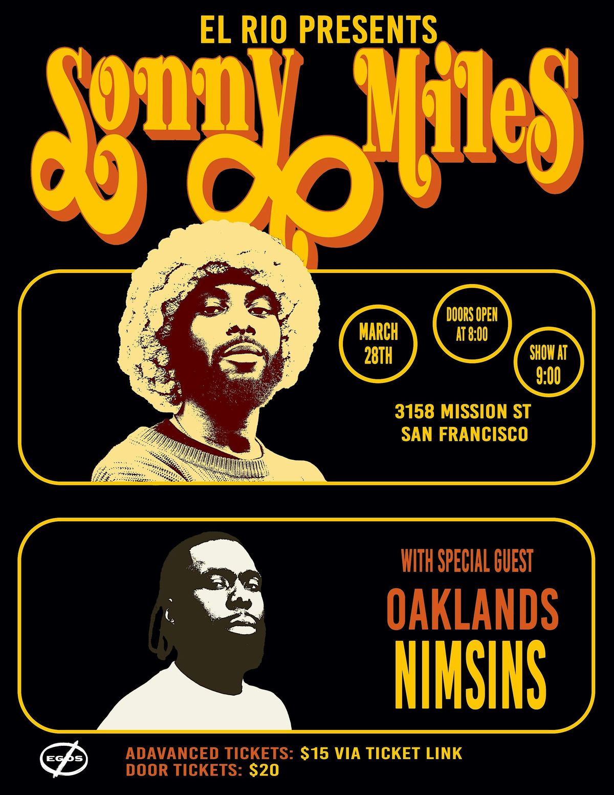 EL RIO SAN FRANCISCO PRESENTS: SONNY MILES W\/SPECIAL GUEST OAKLANDS NIMSINS