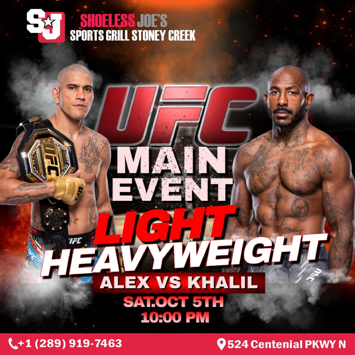 \ud83c\udfc6 UFC is BACK at Shoeless Joe's Stonycreek! \ud83d\udc4a Alex vs Khalil 