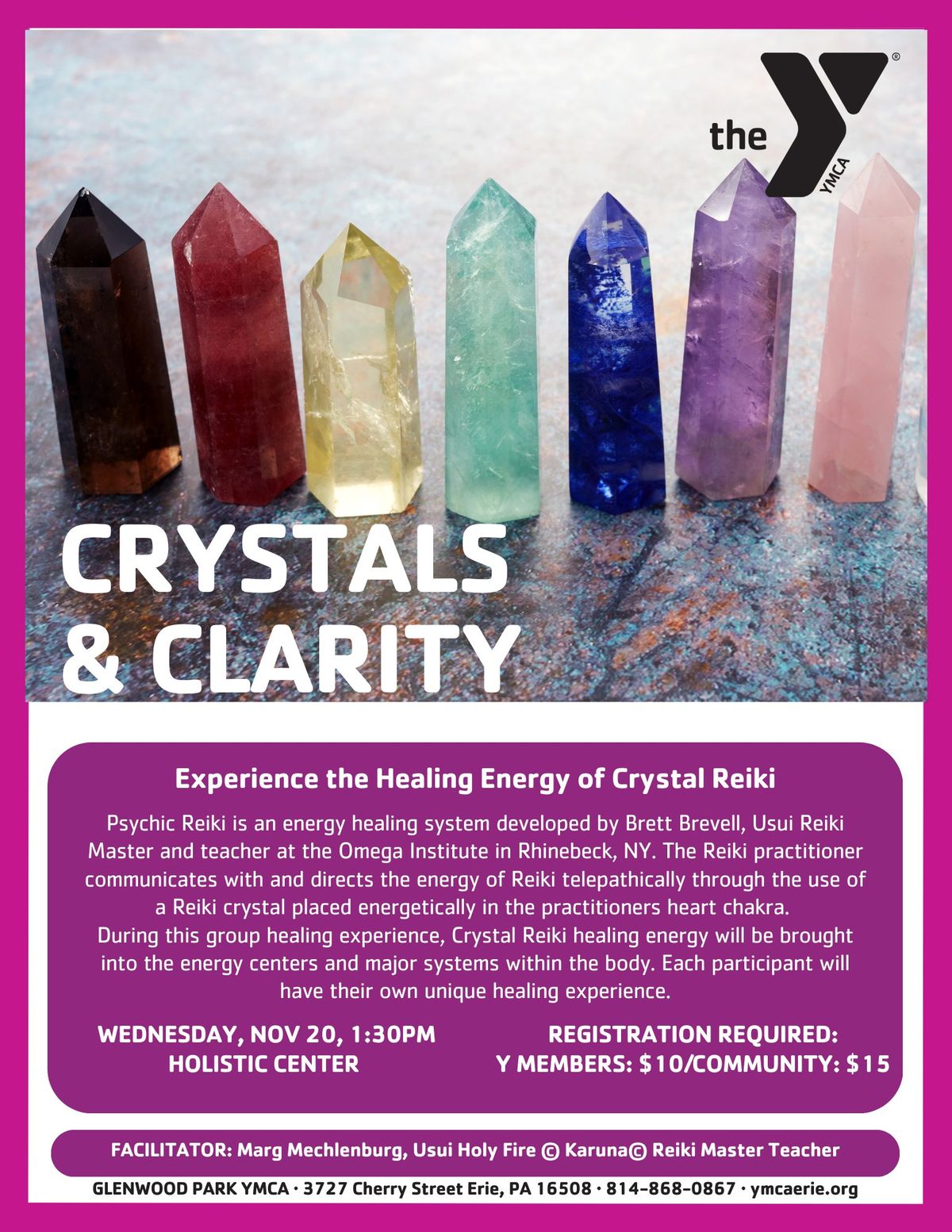 Crystal Reiki - Glenwood YMCA