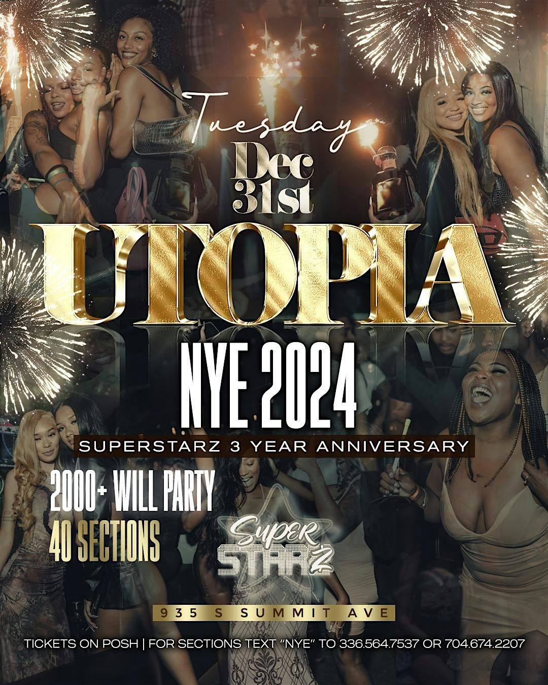 THE BIGGEST NYE PARTY IN THE CITY TEXT NOW FOR INFO\/TABLES 704-674-2207