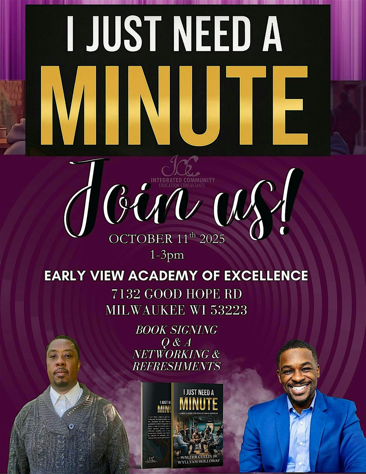 I Just Need A Minute Book Signing & Networking