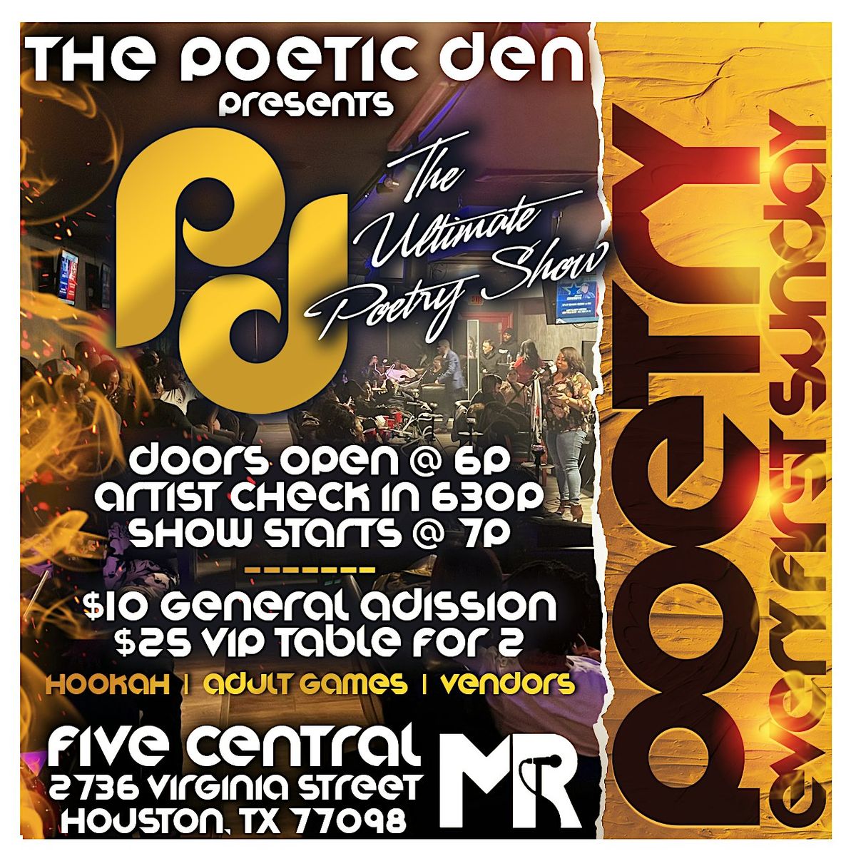 THE POETIC DEN ~ 1st Sunday's POETRY Showcase [April 6]