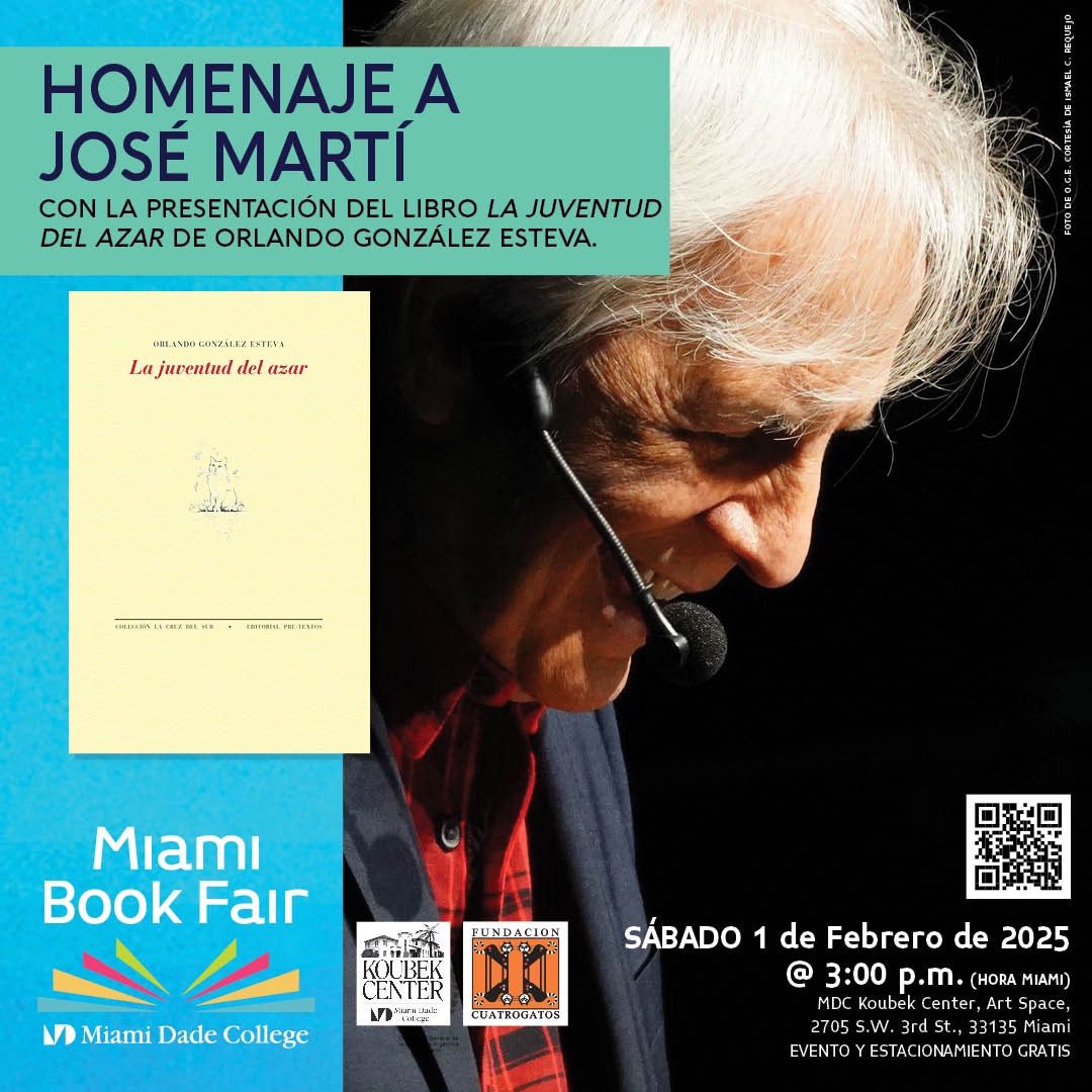 Homenaje a Jos\u00e9 Mart\u00ed con la presentaci\u00f3n de La juventud del azar, de Orlando Gonz\u00e1lez Esteva.