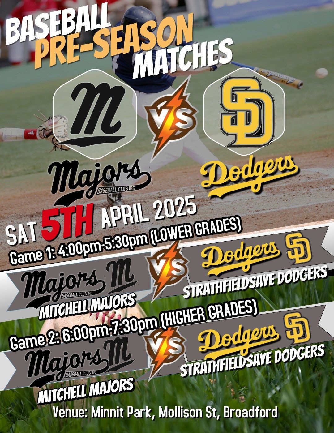 Mitchell Majors Baseball Club Pre-Season Games