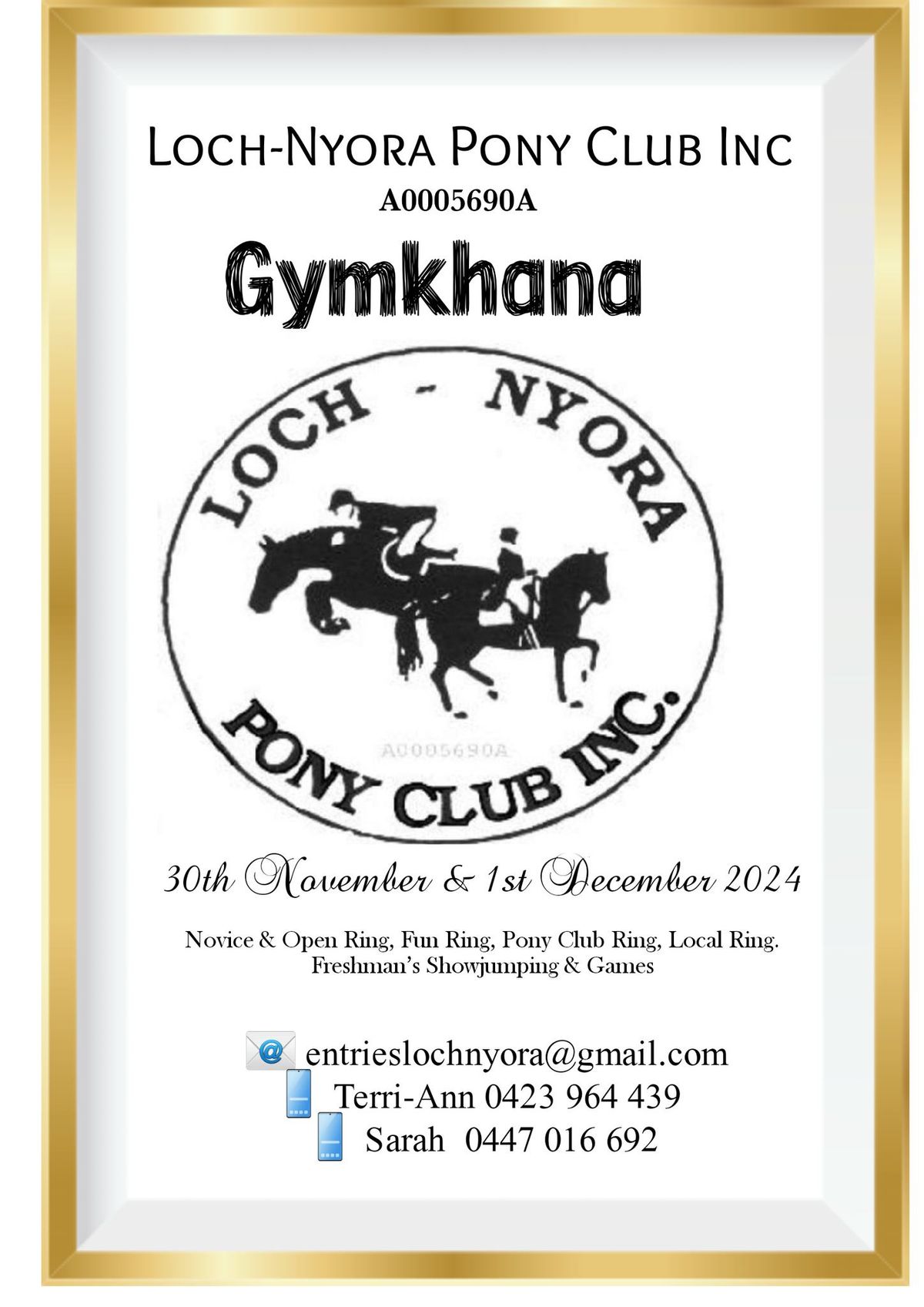 Loch-Nyora Pony Club Gymkhana 30\/11\/24  & 01\/12\/24