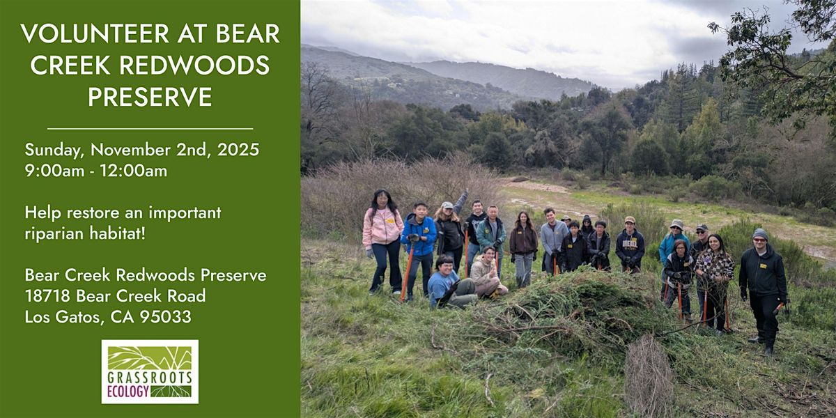 Volunteer Outdoors in Los Gatos at Bear Creek Redwoods