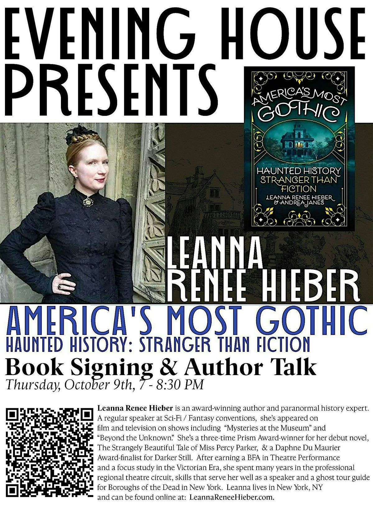 Evening House Presents: Leanna Renee Hieber Book Signing & Author Talk