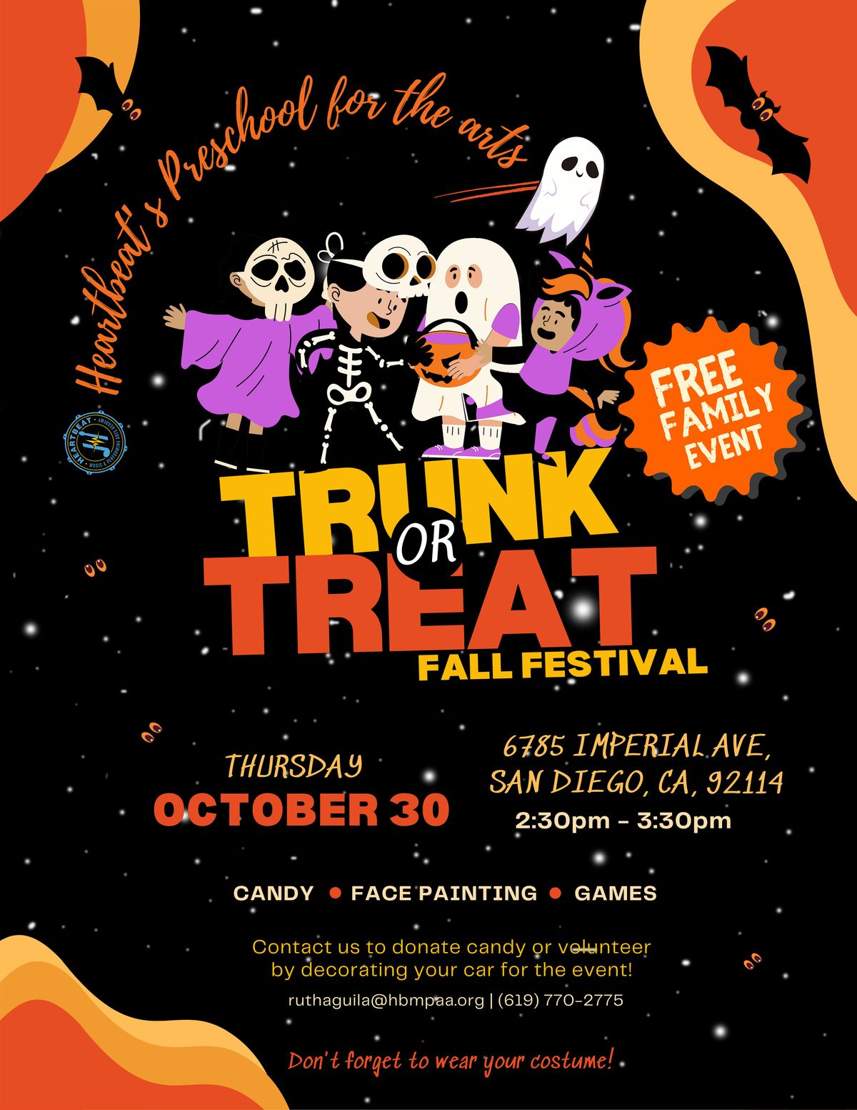 Heartbeat Preschool for the Arts Trunk or Treat Fall Festival