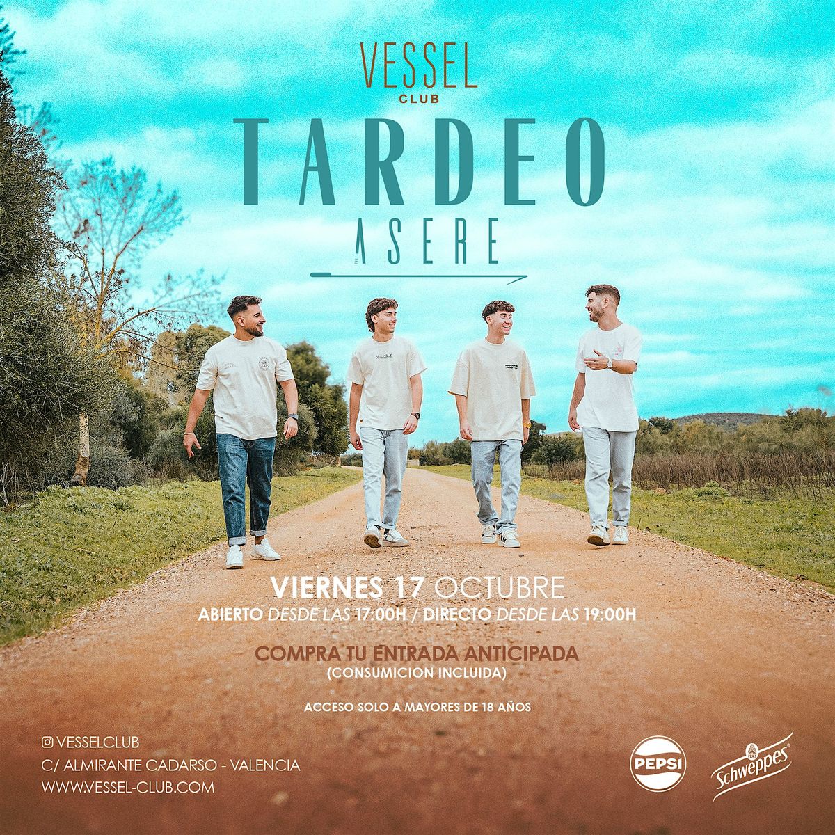 Viernes 17 Octubre, TARDEO VESSEL con ASERE en DIRECTO