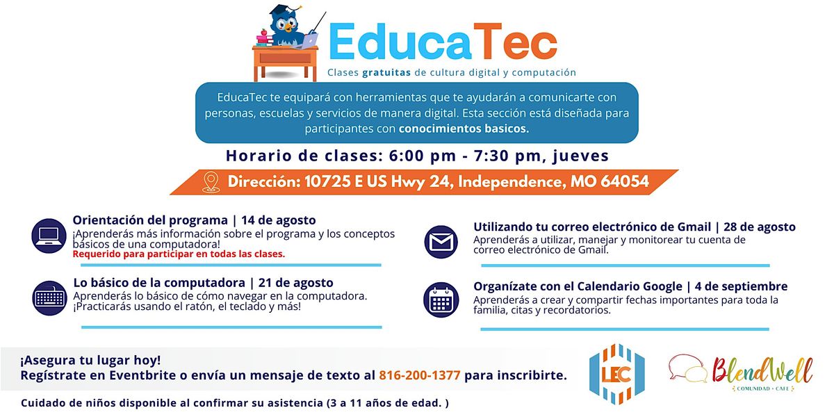 (BlendWell) EducaTec - Clases gratuitas de cultura digital y computaci\u00f3n