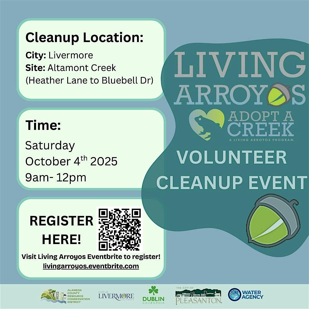 Living Arroyos Cleanup Event @ Altamont Creek (Heather Lane to Bluebell Dr)