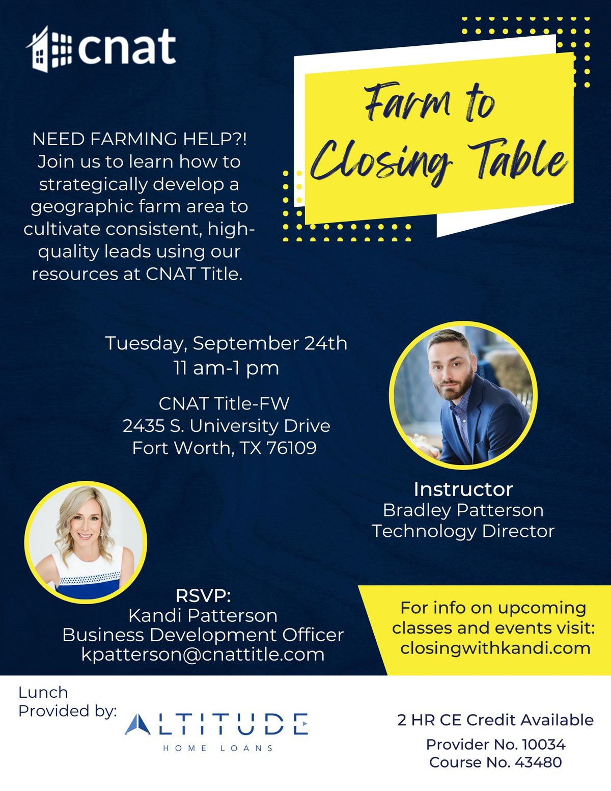 Farm to Closing Table Class for REALTORS\u00ae\ufe0f