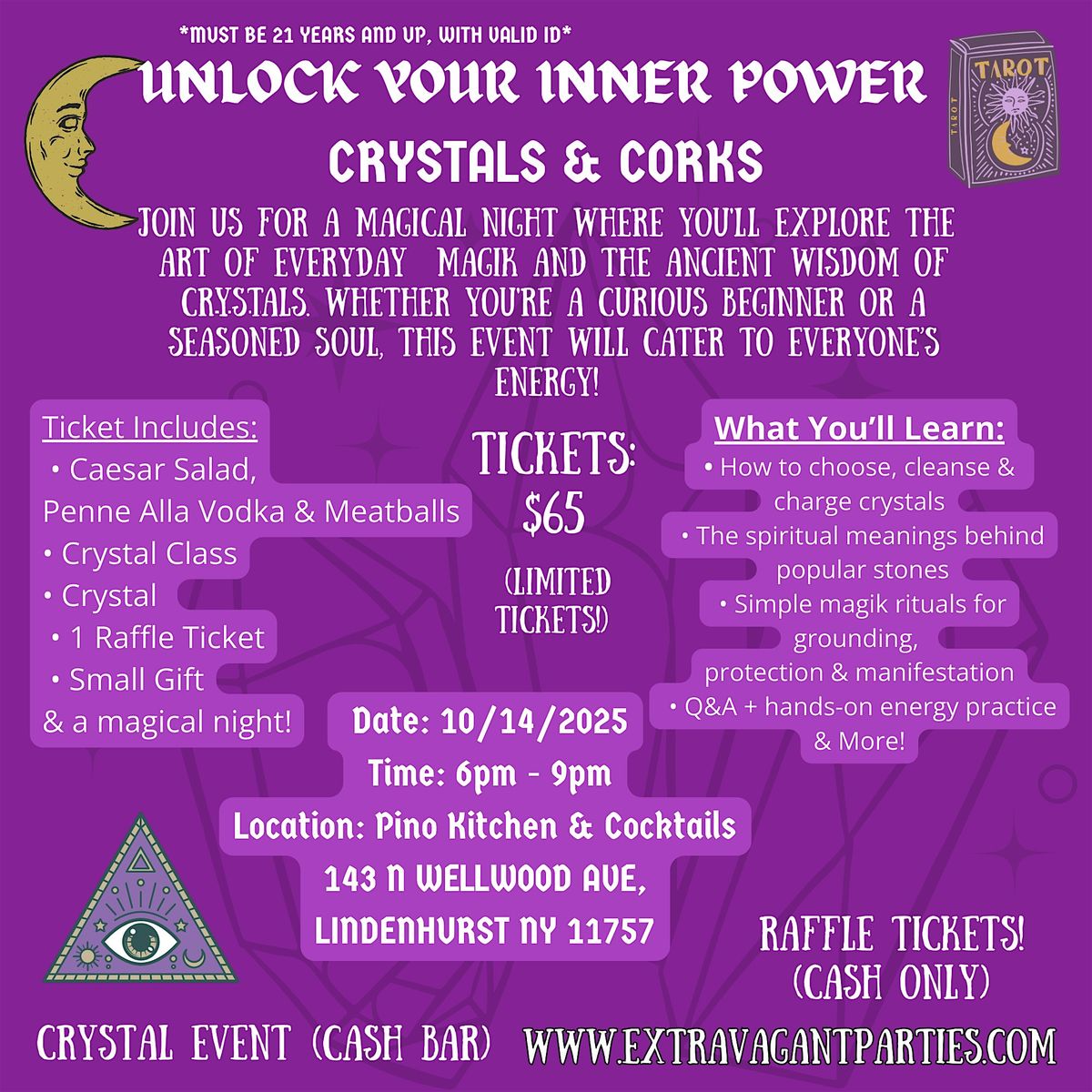 CRYSTALS & CORKS - Dinner Included