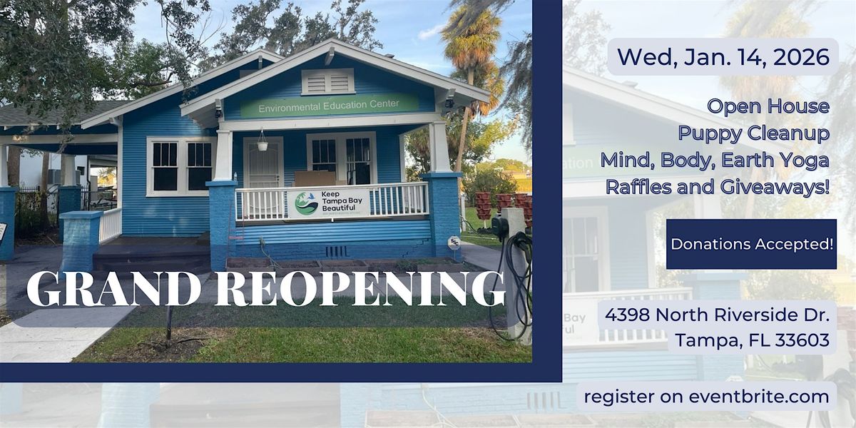 Keep Tampa Bay Beautiful Grand Reopening! Open House - Yoga & Puppy Cleanup