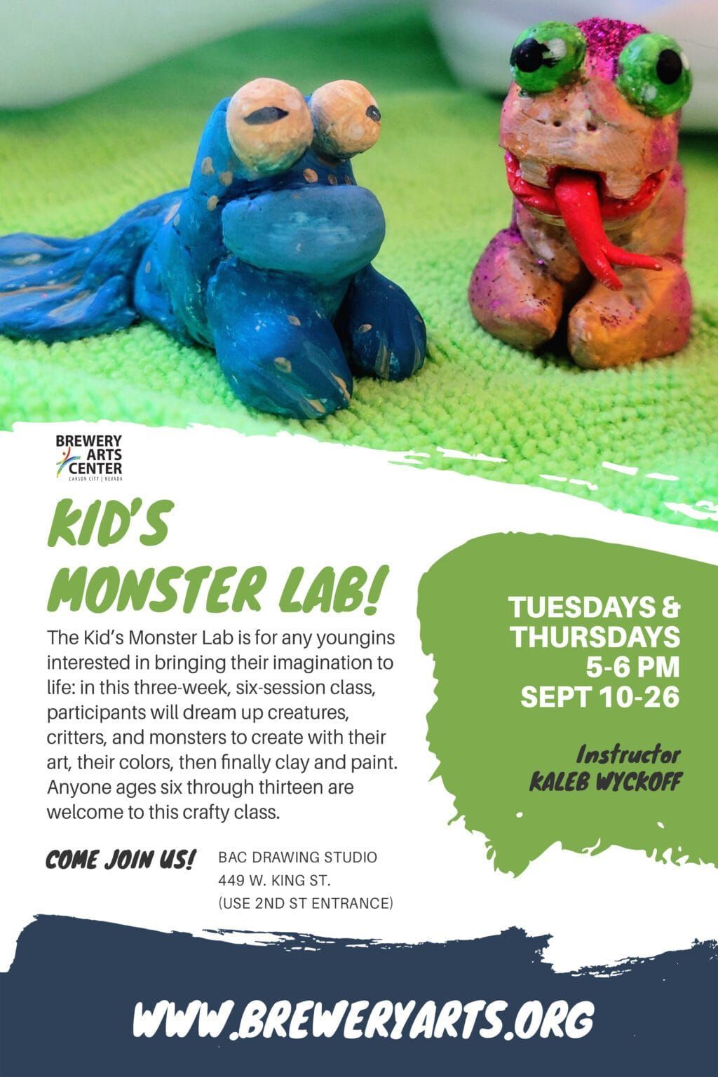 Kid\u2019s Monster Lab! Tuesdays & Thursdays | September 10th thru 26th | 5 to 6 pm