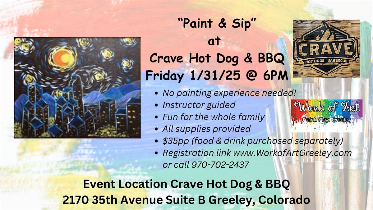 Paint and Sip Starry Denver Canvas Painting Class