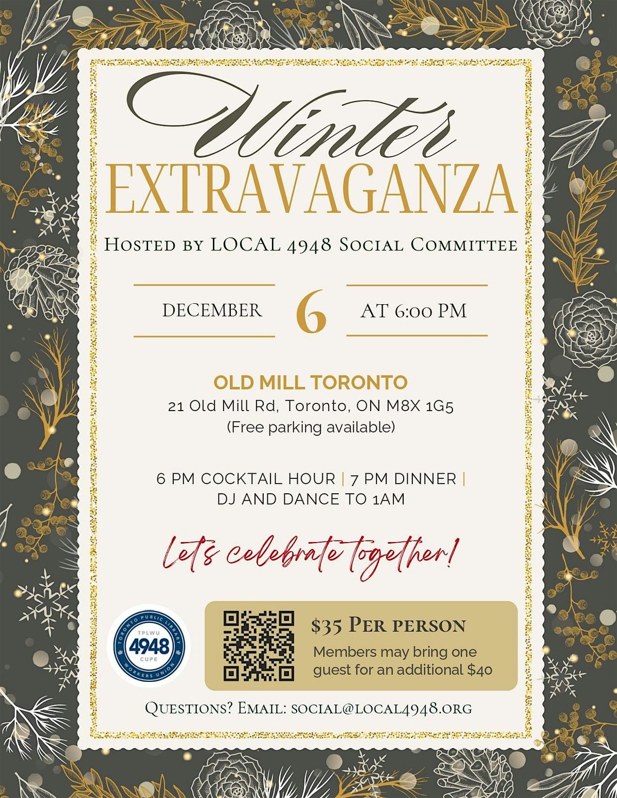 Local 4948 - Winter Extravaganza Dinner and Dance 2025