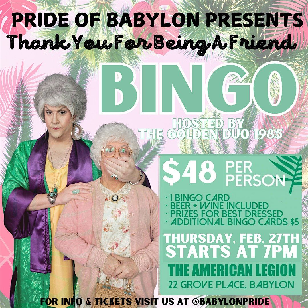 Golden Girl Drags Queen Bingo