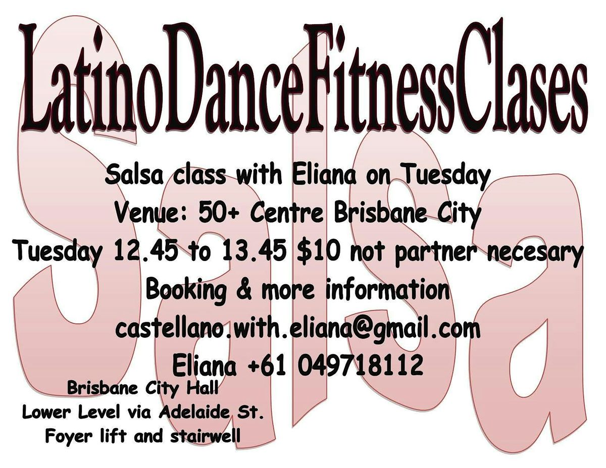 Salsa class on Tuesday with Eliana in Brisbane City