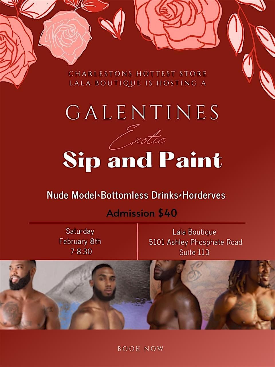 Galentines Nude Model Sip and Paint- bottomless drinks with Horderves