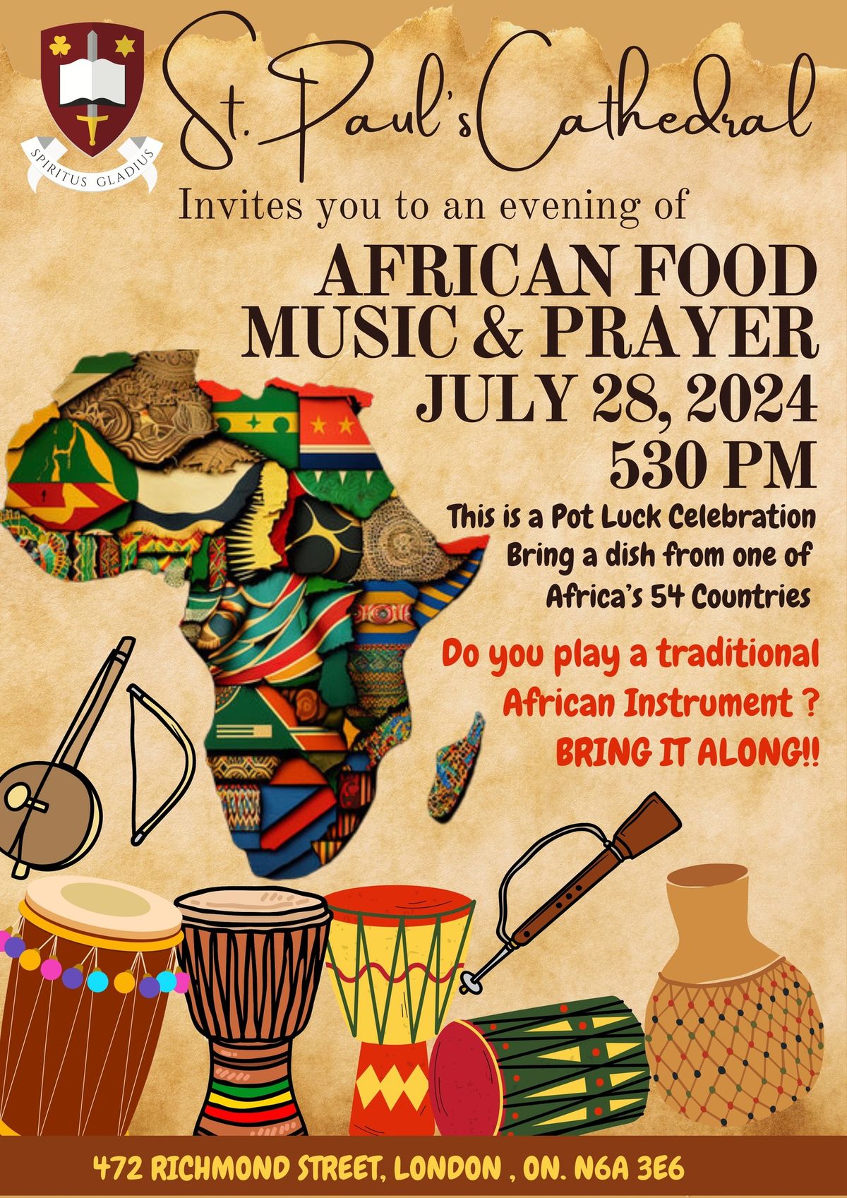 An Evening of African Food, Music and Prayer 