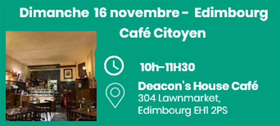 R\u00e9union publique avec les \u00c9cologistes au Deacon's House Caf\u00e9