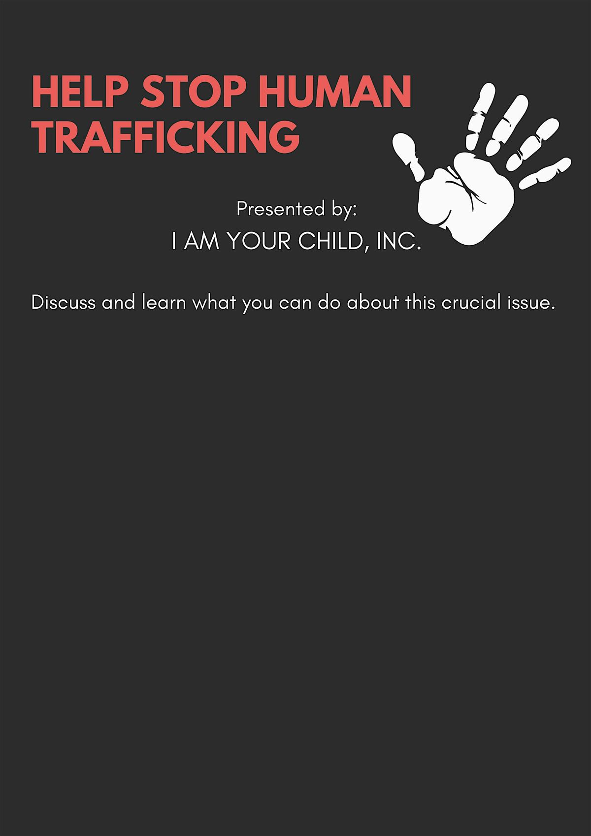 A Call to Action: Help Stop Human Trafficking