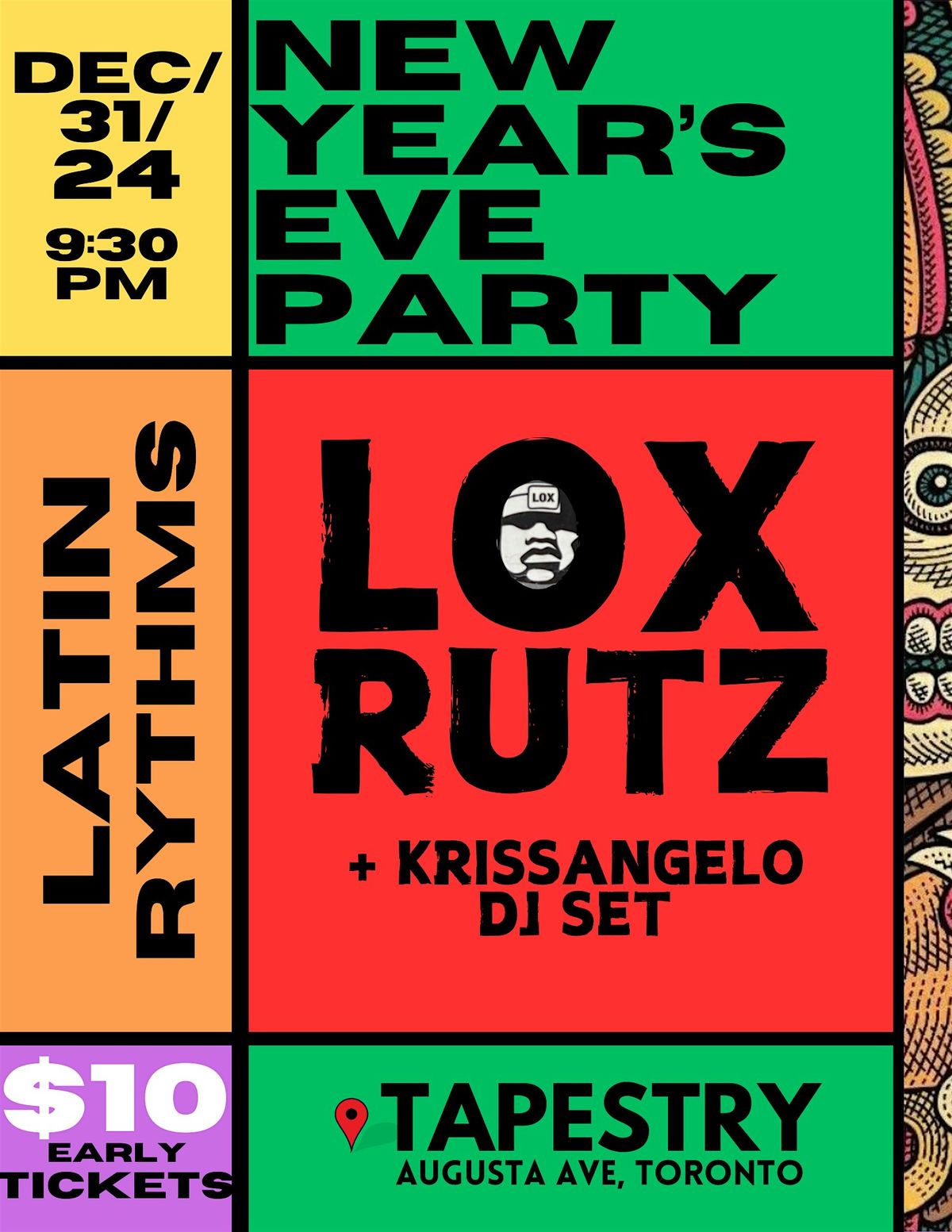 NEW YEARS'EVE PARTY W\/ LOX RUTZ + KRISSANGELO AT TAPESTRY