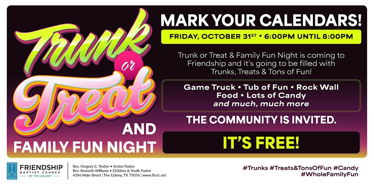 Trunk or Treat & Family Fun Night