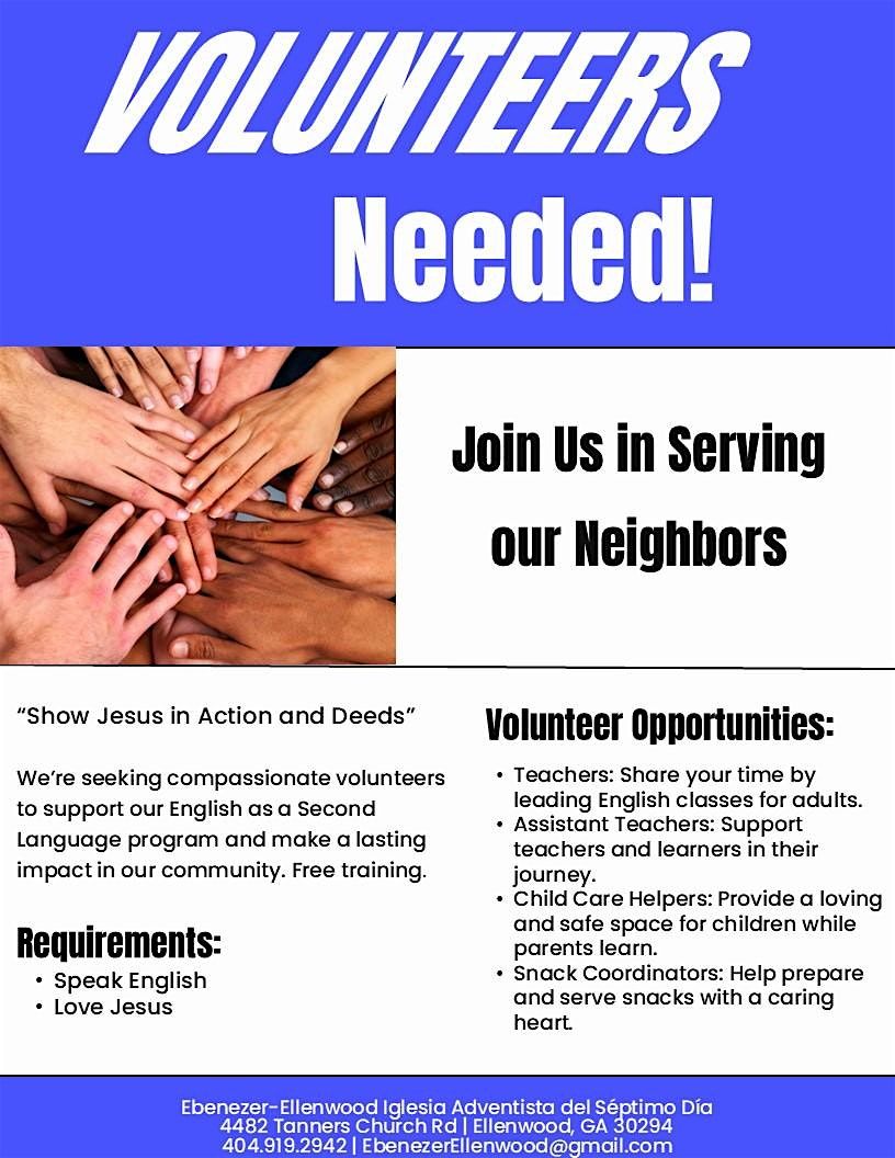 ESL Volunteers Needed