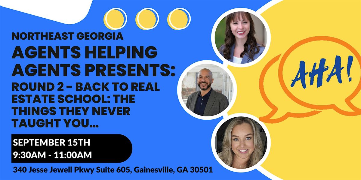 Sept 2025 Real Estate Agents Helping Agents (AHA) Club -Free w\/ Breakfast