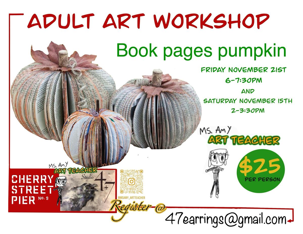 Make your own book page pumpkin Centerpiece